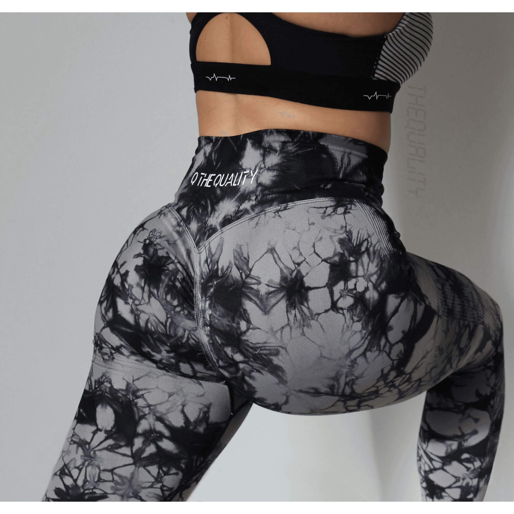 Női Leggings - Fekete Szürke - Image 4