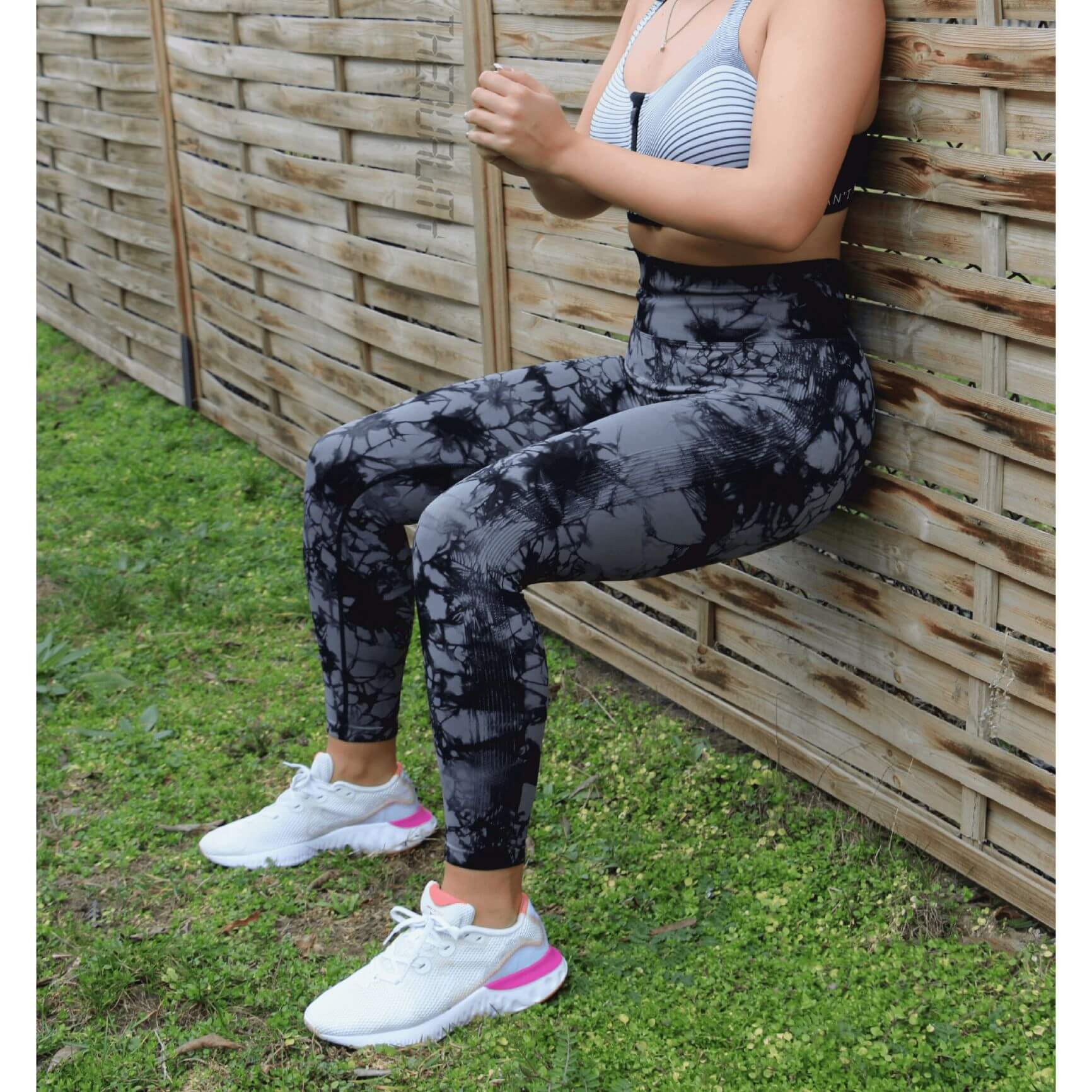 Női Leggings - Fekete Szürke - Image 5
