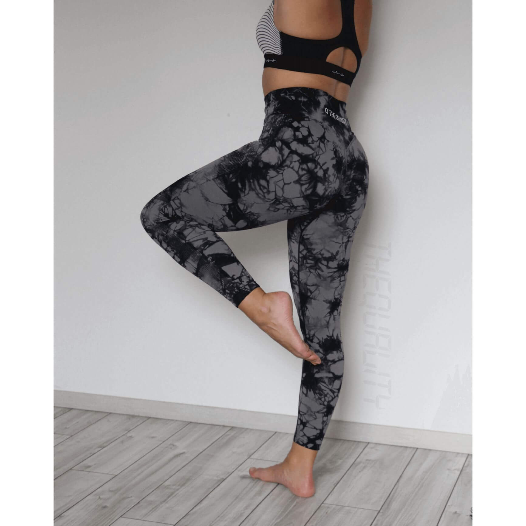 Női Leggings - Fekete Szürke - Image 6